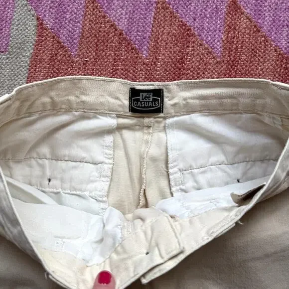 VTG Lee Casual Khaki Pants Chinos Women's Size 10 Long High Rise - Picture 4 of 7